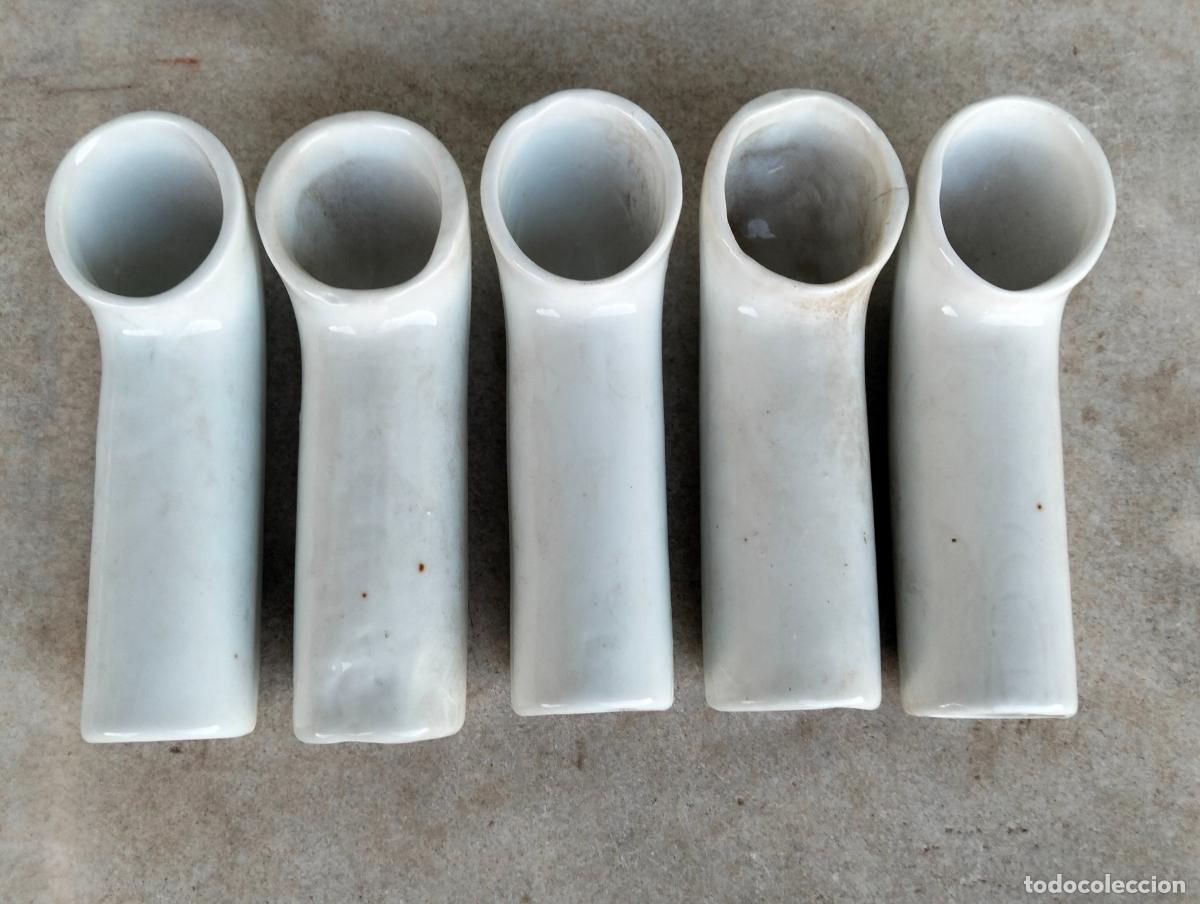Antiquit&eacute;s: Antiguos codos trompetas pasa-cables el&eacute;ctricos porcelana lote de l&iacute;nea el&eacute;ctrica repuestos S.XX