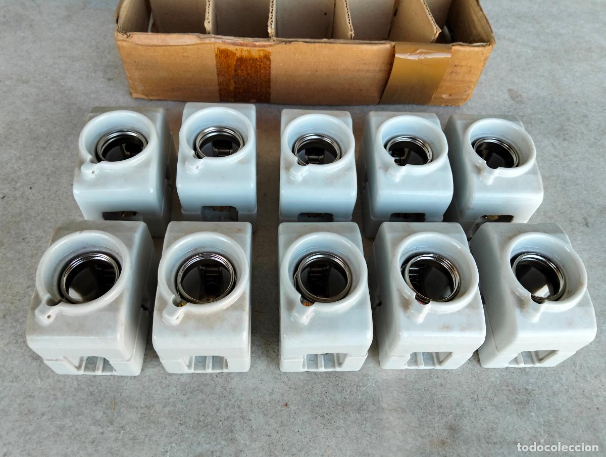 Antiquit&auml;ten: Antiguos fusibles plomos el&eacute;ctricos porcelana cer&aacute;mica lote de l&iacute;nea el&eacute;ctrica recambio repuesto