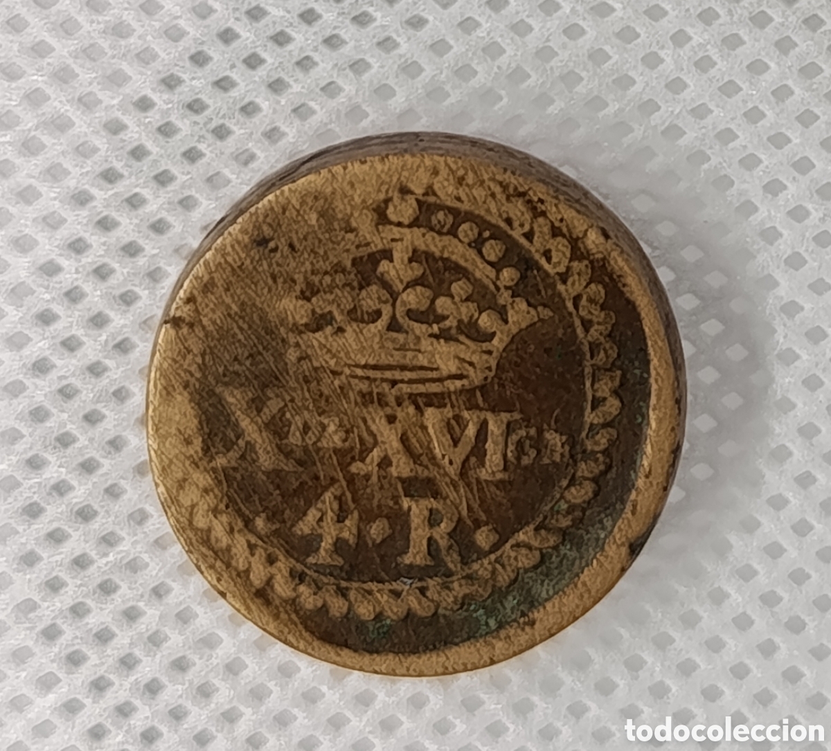 Antig&uuml;edades: Bonito Ponderal monetario Siglos XVII-XVIII. para moneda de 4 reales 13,52 gr