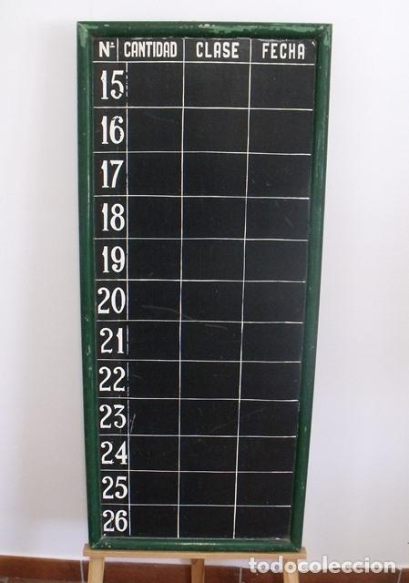 Antig&uuml;edades: Pizarra Industrial Almac&eacute;n - 50x115 cm A&ntilde;os 50/60