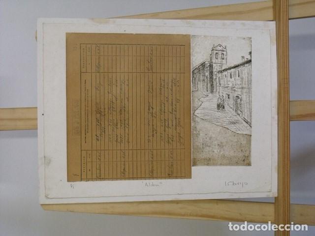 Antig&uuml;edades: Grabado Original I. Clavijo - Firmado y n&uacute;merado + Documento Antiguo