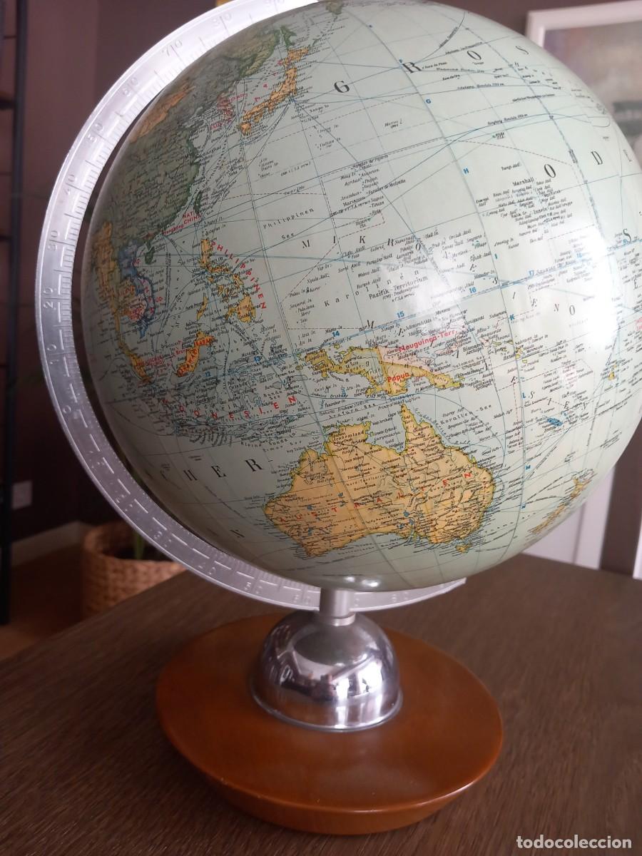 Antig&uuml;edades: Globo terr&aacute;queo (terrestre) bola del mundo JRO de la d&eacute;cada de 1950