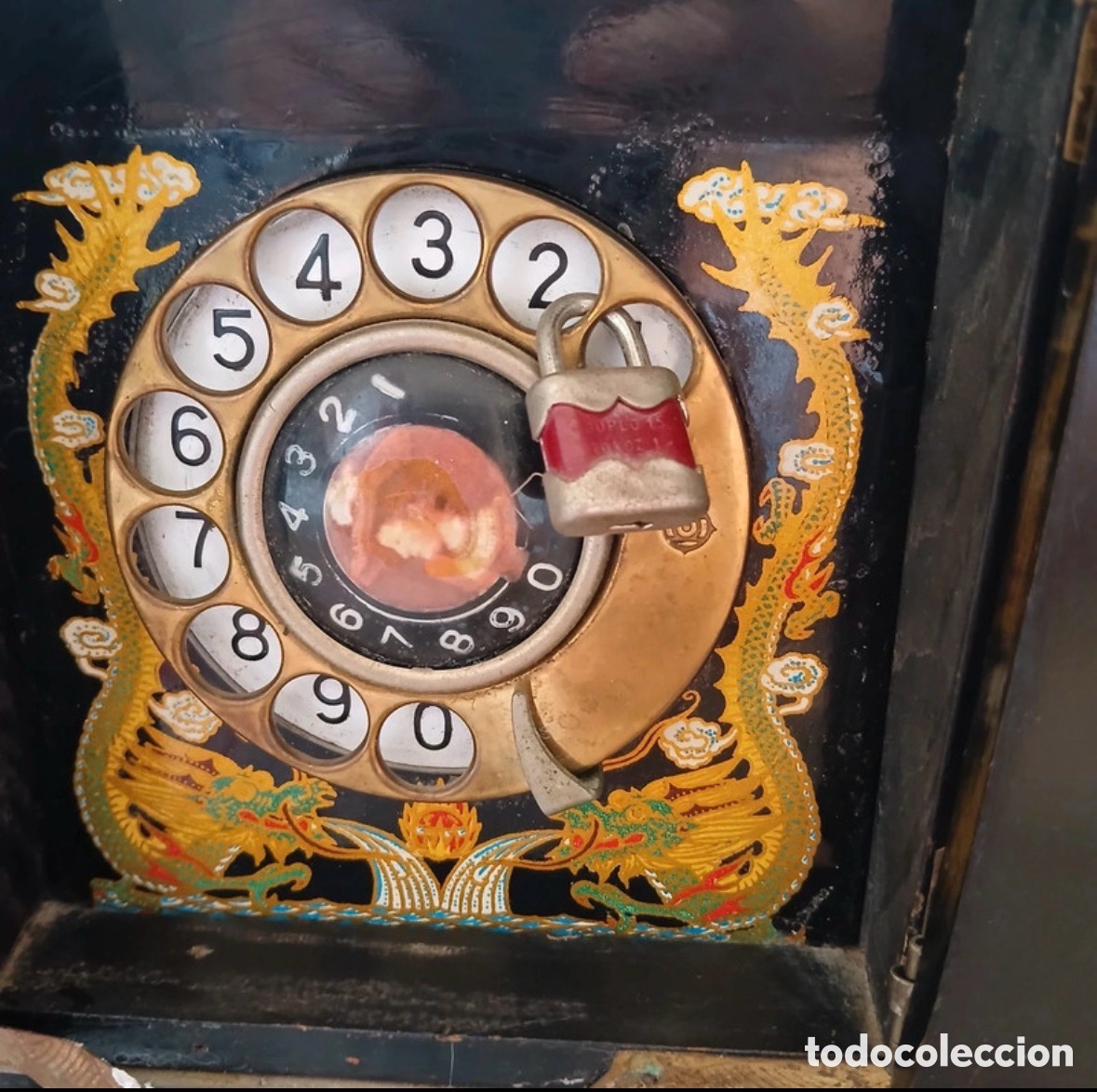 Tel&eacute;fonos: Antiguo tel&eacute;fono oriental en laca China - Foto 2