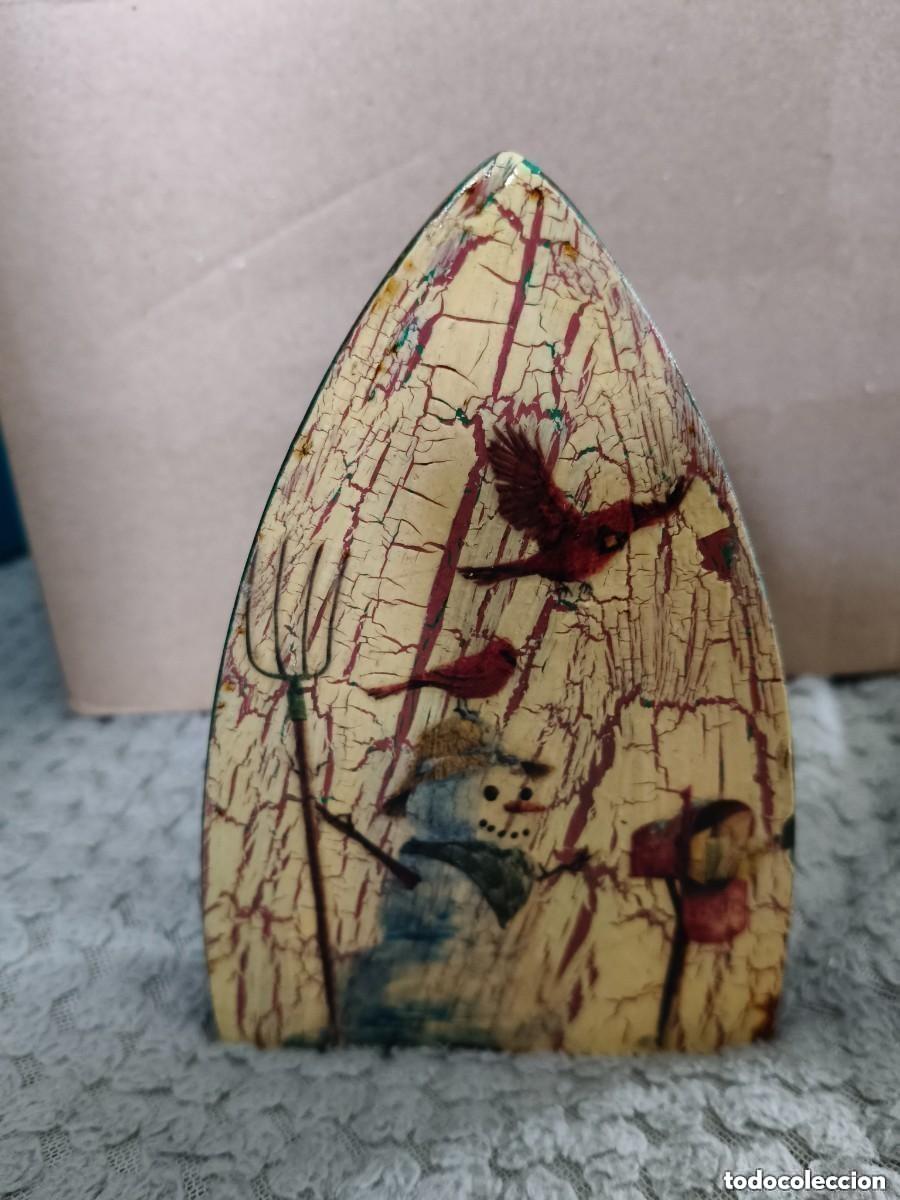 Antig&uuml;edades: Plancha antigua de hierro N&ordm; 6 .SERIE NAVIDAD especial decoraci&oacute;n