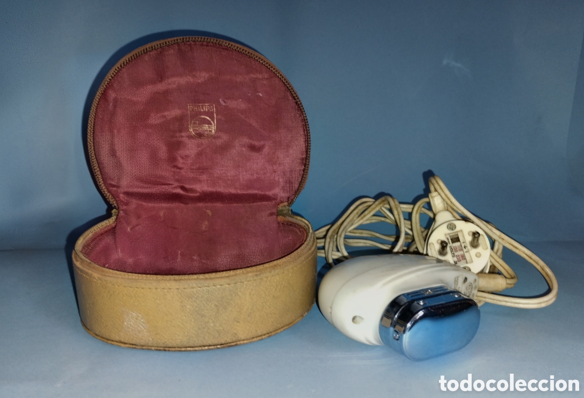 Antig&uuml;edades: antigua MAQUINILLA DE AFEITAR marca PHILIPS, con estuche original de viaje (desconozco si funciona).