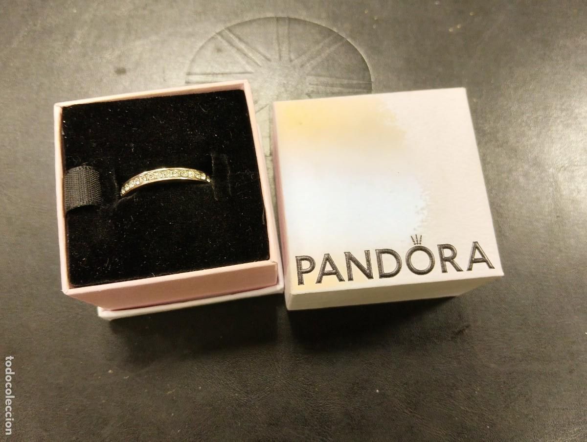 Antig&uuml;edades: ANILLO NUEVO CON CAJA PANDORA - PLATA CON CORONA DE CRISTALES