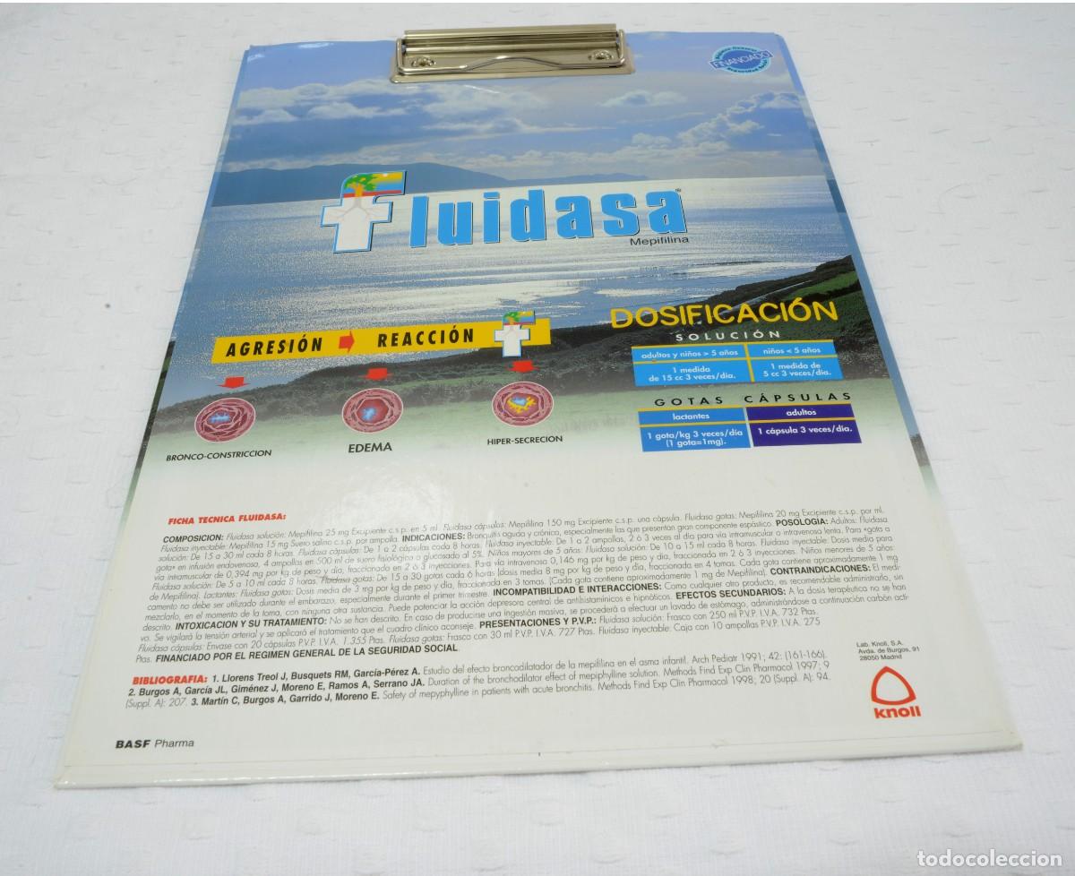 Antig&uuml;edades: Carpeta vintage promocional medicamento Fluidasa