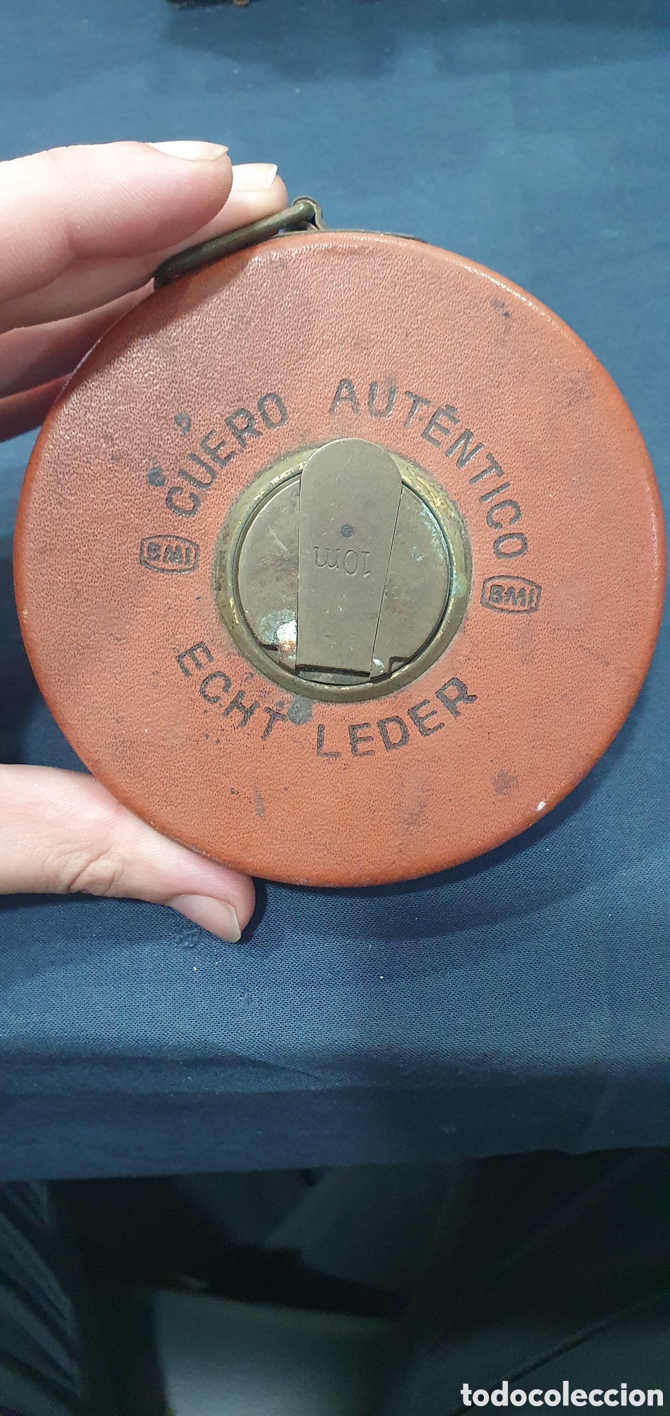 Antiquit&auml;ten: Cinta de medir antigua. 10m. (L138)