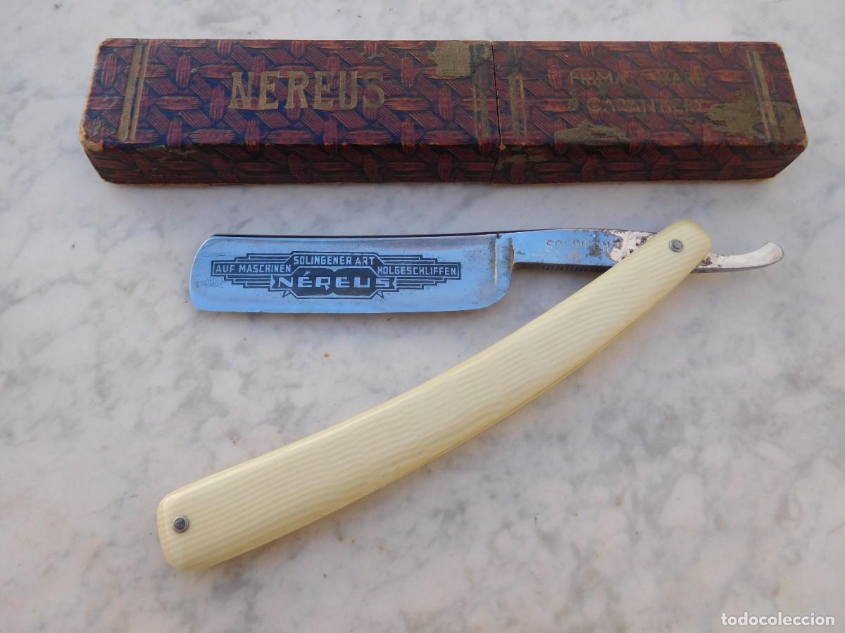 Antig&uuml;edades: Navaja de afeitar antigua Nereus Solingen