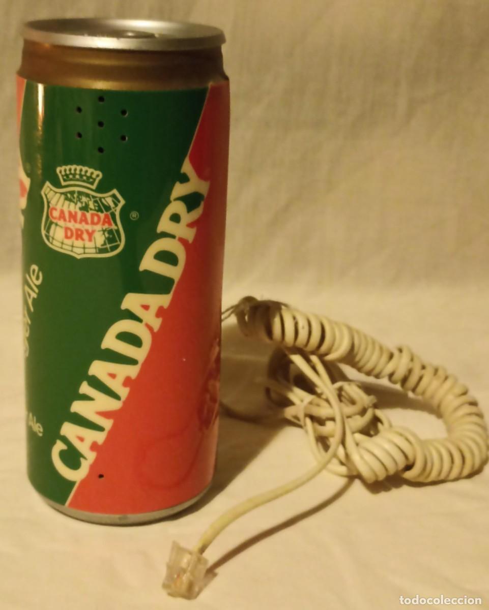 Tel&eacute;fonos: Tel&eacute;fono Canada Dry, en forma de lata, vintage