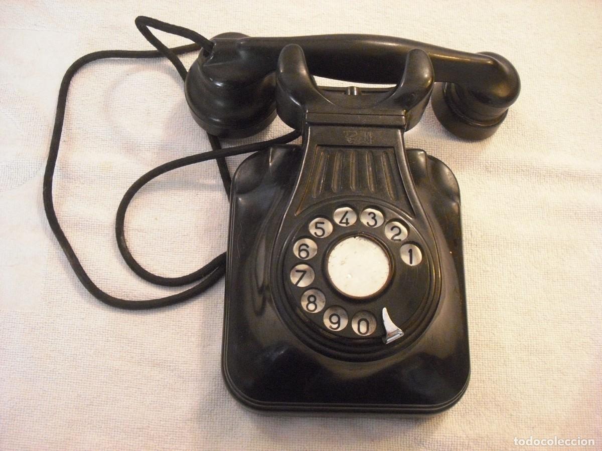 Telefone: ANTIGUO TELEFONO DE BAQUELITA DE PARED NEGRO