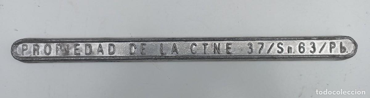 Tel&eacute;fonos: Barra de plomo de telef&oacute;nica (CTNE) - Foto 1