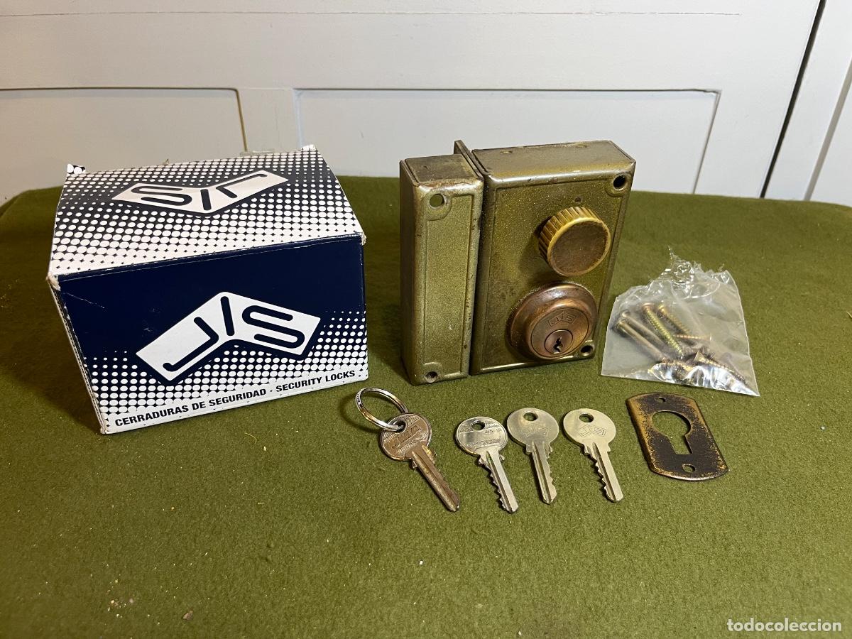 Antig&uuml;edades: Antigua cerradura de sobreponer JIS completa con caja original y 4 llaves &ndash; Cerradura de seguridad v