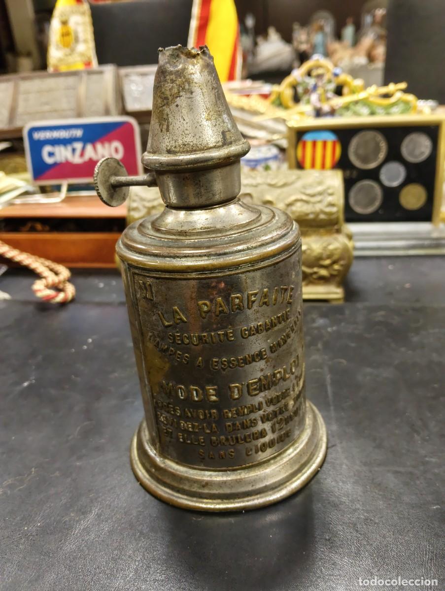 Antig&uuml;edades: ANTIGUA LAMPARA DE ACEITE DE LATON - LA PARFAITE - FINALES S. XIX