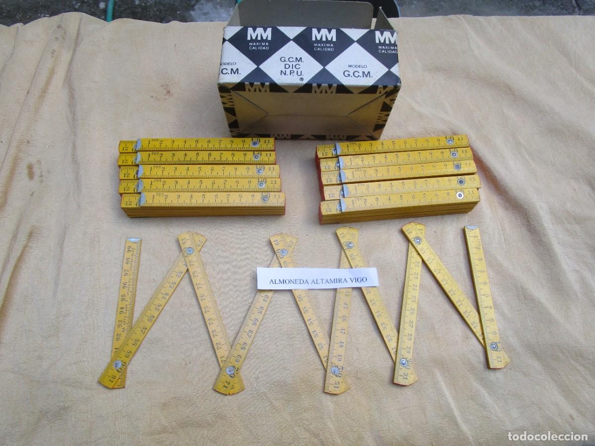 Antig&uuml;edades: LOTE 12 METROS MADERA ARTICULADOS, SIN USO PREVIO CON SU CAJA DE FABRICA - BARNIZADOS , ANCHO 12MM.