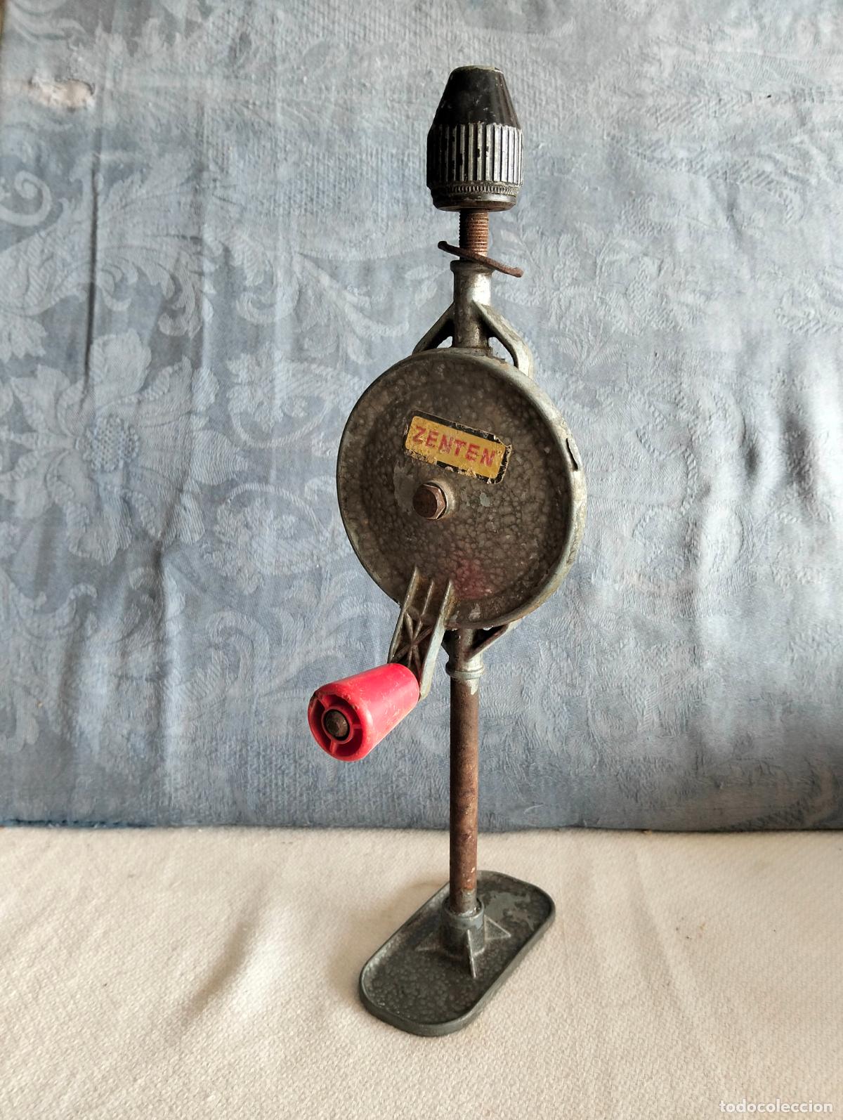 Antig&uuml;edades: Taladro o potro manual de manivela para hacer agujeros Zenten pared, madera hierro etc a&ntilde;os 60-70