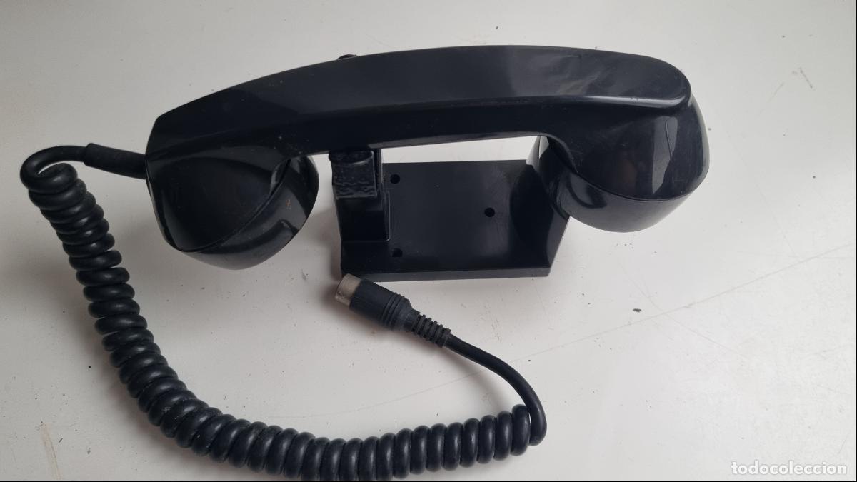 Tel&eacute;fonos: Auricular telef&oacute;nico vintage negro con soporte/cuna &ndash; Repuesto tel&eacute;fono antiguo