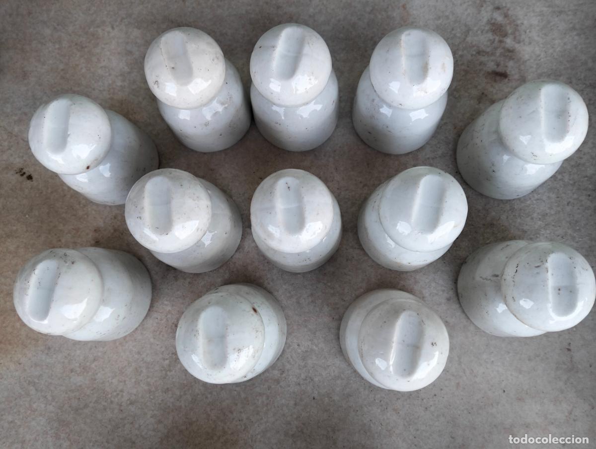 Antiguidades: Aislador aisladores j&iacute;cara material el&eacute;ctrico antiguo porcelana blanca alta t. 12 un. a&ntilde;os 20-30