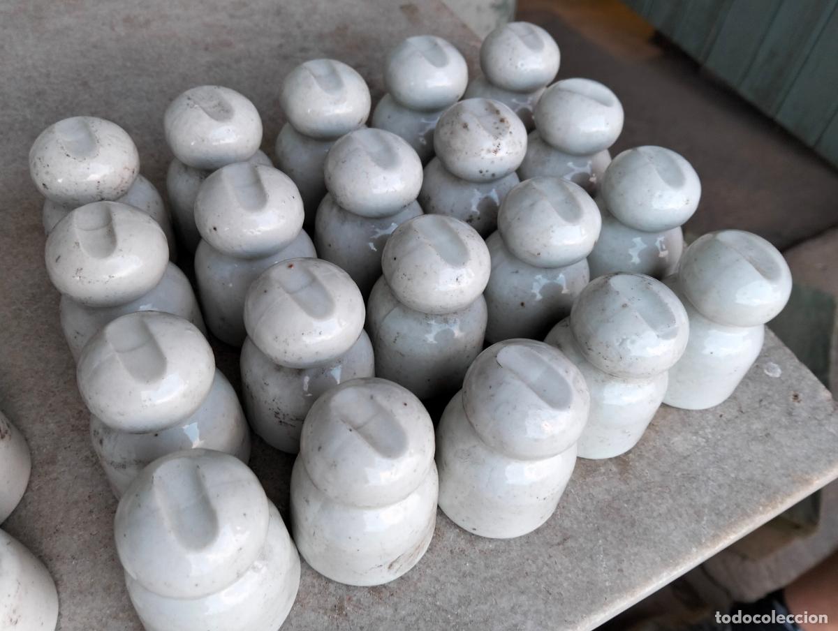 Antiques: Aislador aisladores j&iacute;cara material el&eacute;ctrico antiguo porcelana blanca alta t. 20 un. a&ntilde;os 20-30