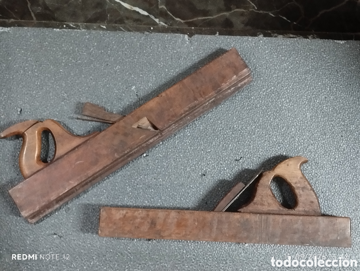 Antig&uuml;edades: PAREJA DE CEPILLOS DE CARPINTERO GRANDES - Foto 5