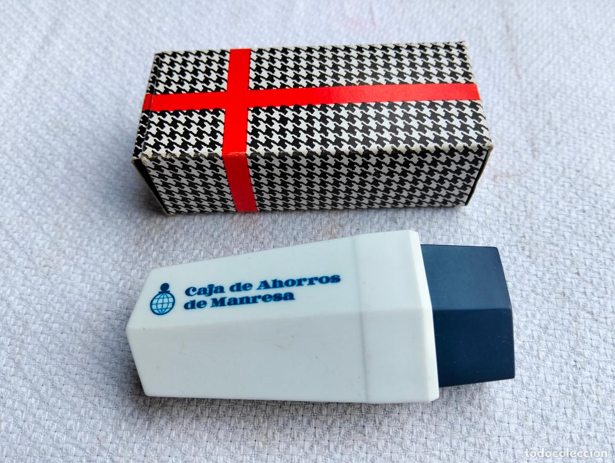 Antig&uuml;edades: Linterna luz antigua en caja original de pl&aacute;stico regalo de caja de Ahorros de Manresa a&ntilde;os 70