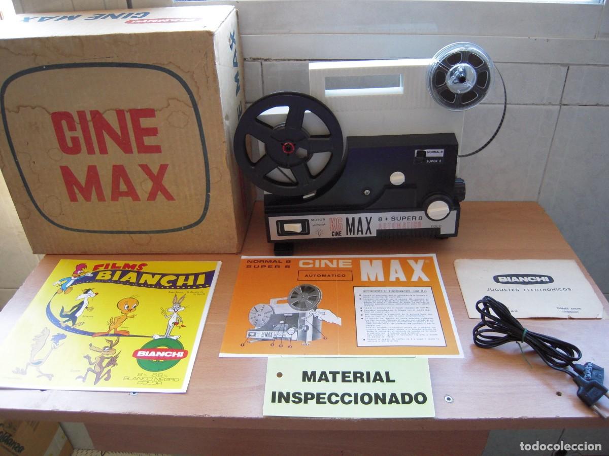 Antig&uuml;edades: Proyector 8mm y Super8 CINEMAX Bianchi Juguete Vintage 1975 Completo Funcionando