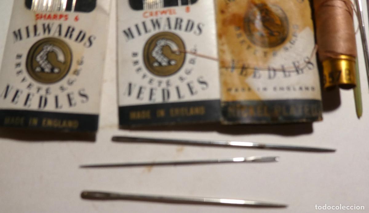 Antig&uuml;edades: Lote de hilos para coser y agujas variadas - Foto 6