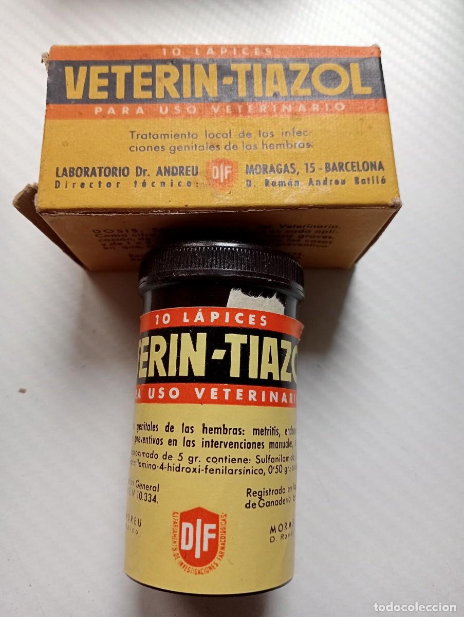 Antig&uuml;edades: MEDICAMENTO ANTIGUO VETERIN TIAZOL LABORATORIO ANDREU BOTICA, MEDICINA,