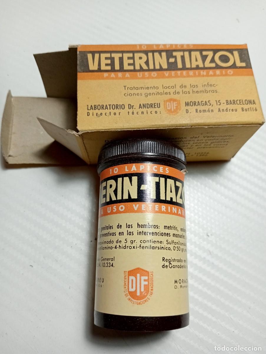 Antig&uuml;edades: MEDICAMENTO ANTIGUO VETERIN TIAZOL LABORATORIO ANDREU BOTICA, MEDICINA,