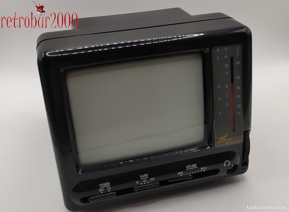 Antig&uuml;edades: Televisi&oacute;n B/N port&aacute;til 4.5&rdquo; vintage TELE HTV 006 |FUNCIONANDO|