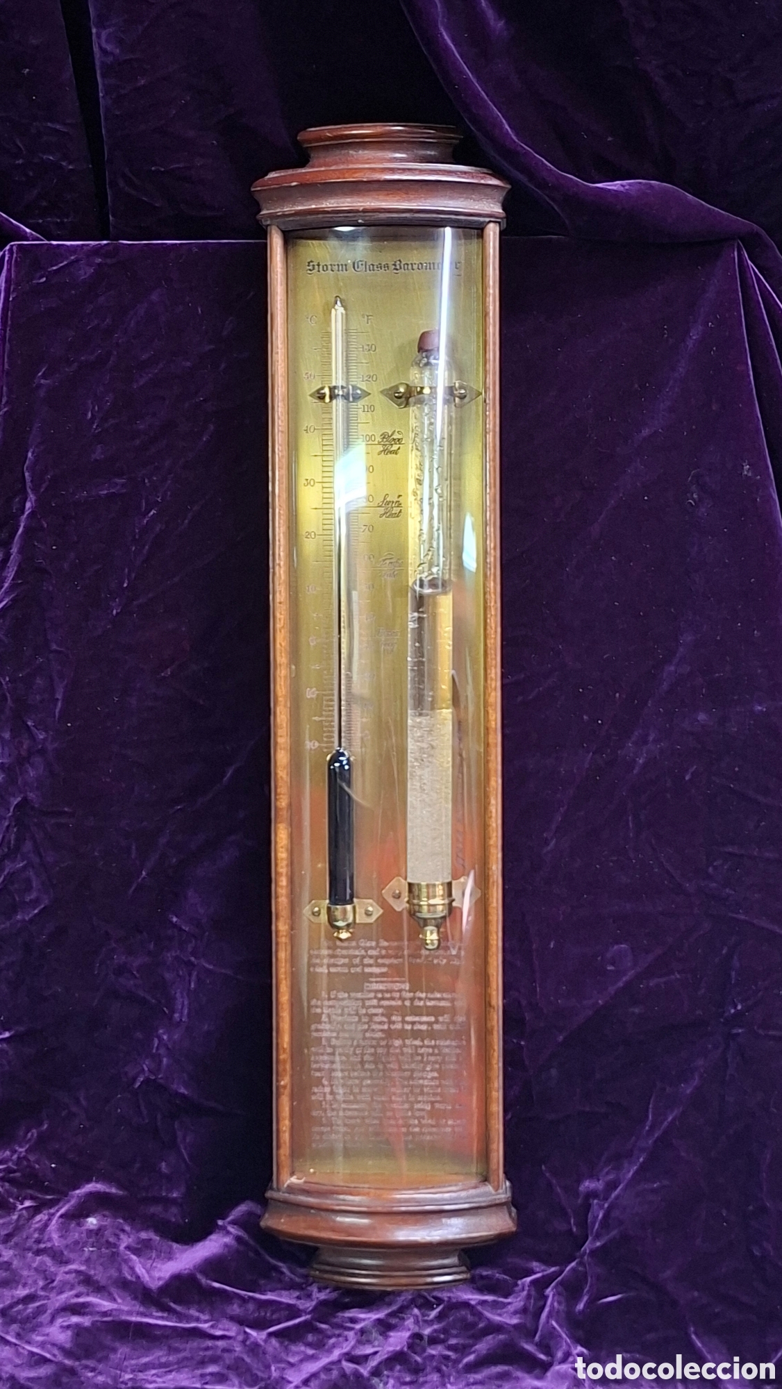 Antig&uuml;edades: Bar&oacute;metro antiguo Storm Glass Medidor de tormentas 49 cm