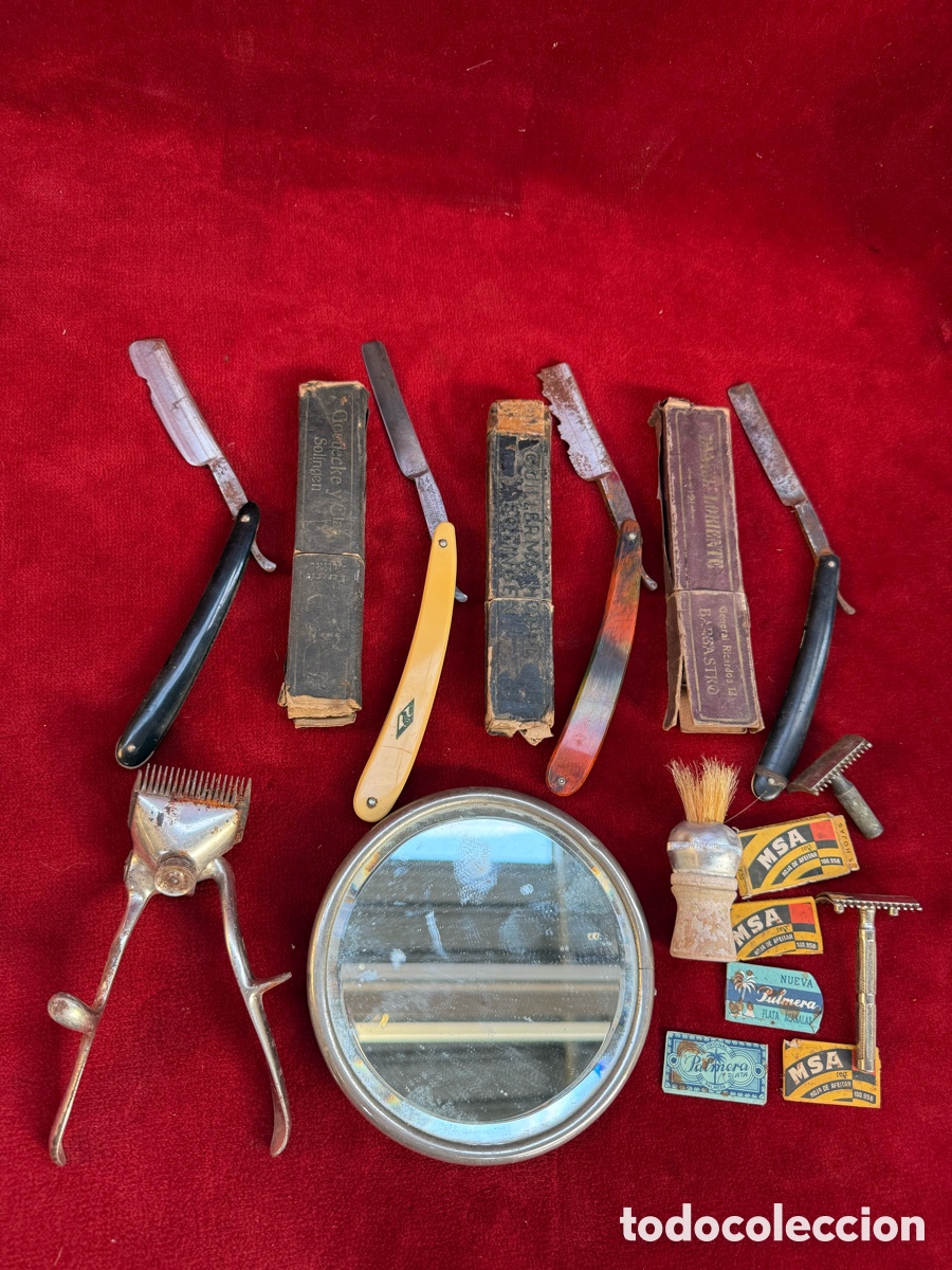 Antig&uuml;edades: Gran lote de material de barbero antiguo! - Foto 2