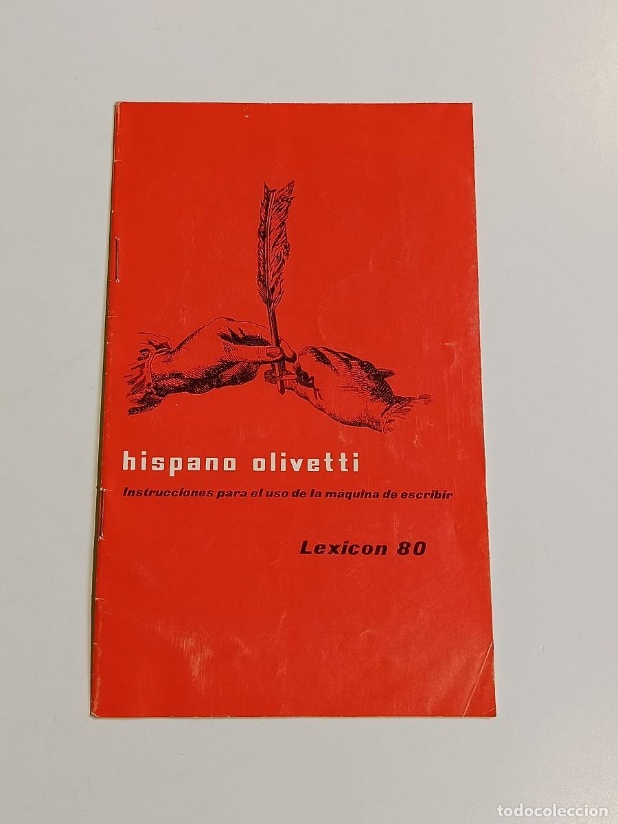 Antig&uuml;edades: Manual maquina escribir Hispano olivetti lexicon 80
