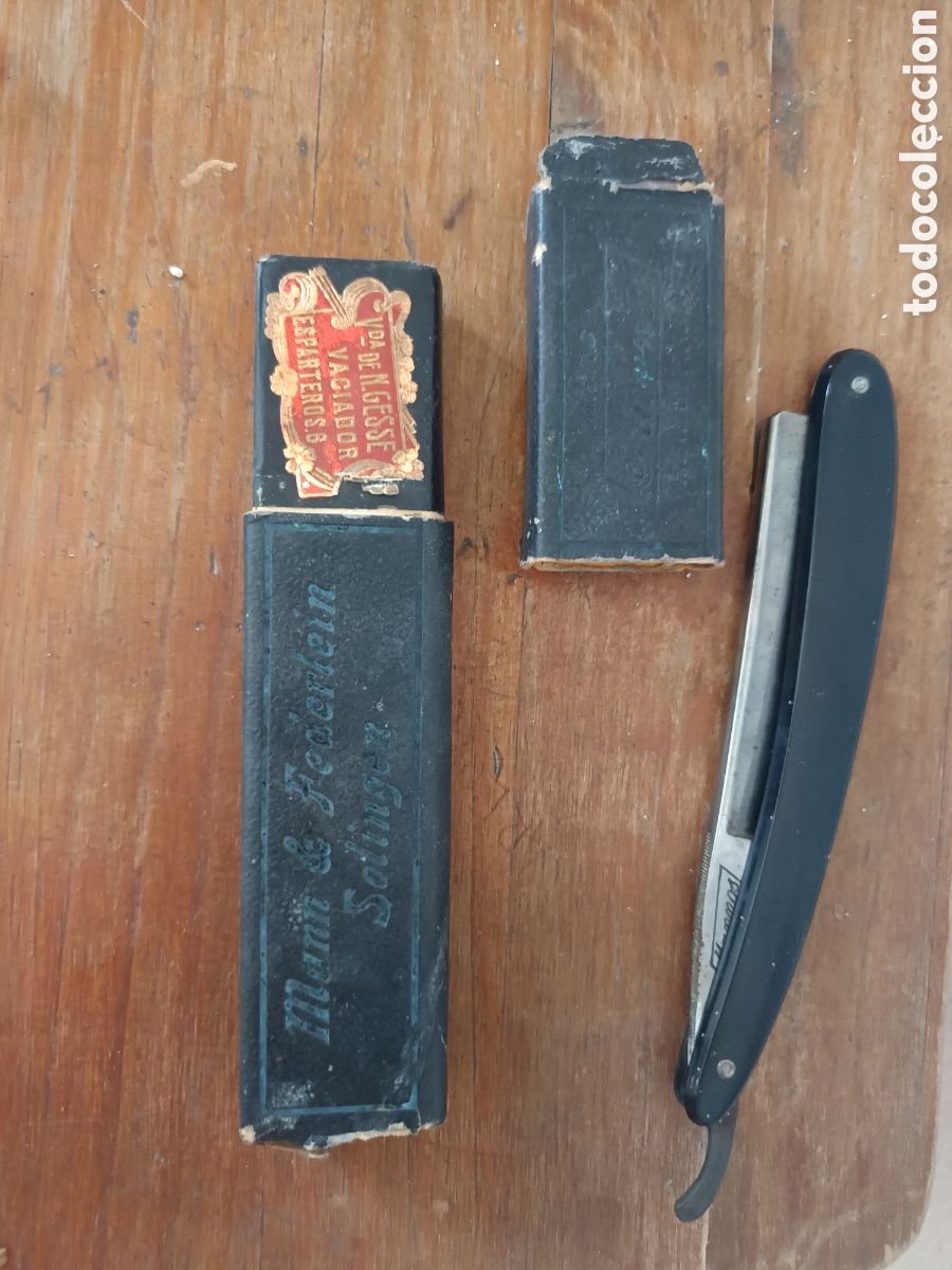 Antig&uuml;edades: ANTIGUA NAVAJA DE AFEITAR SOLINGEN BARBERO BARBERIA