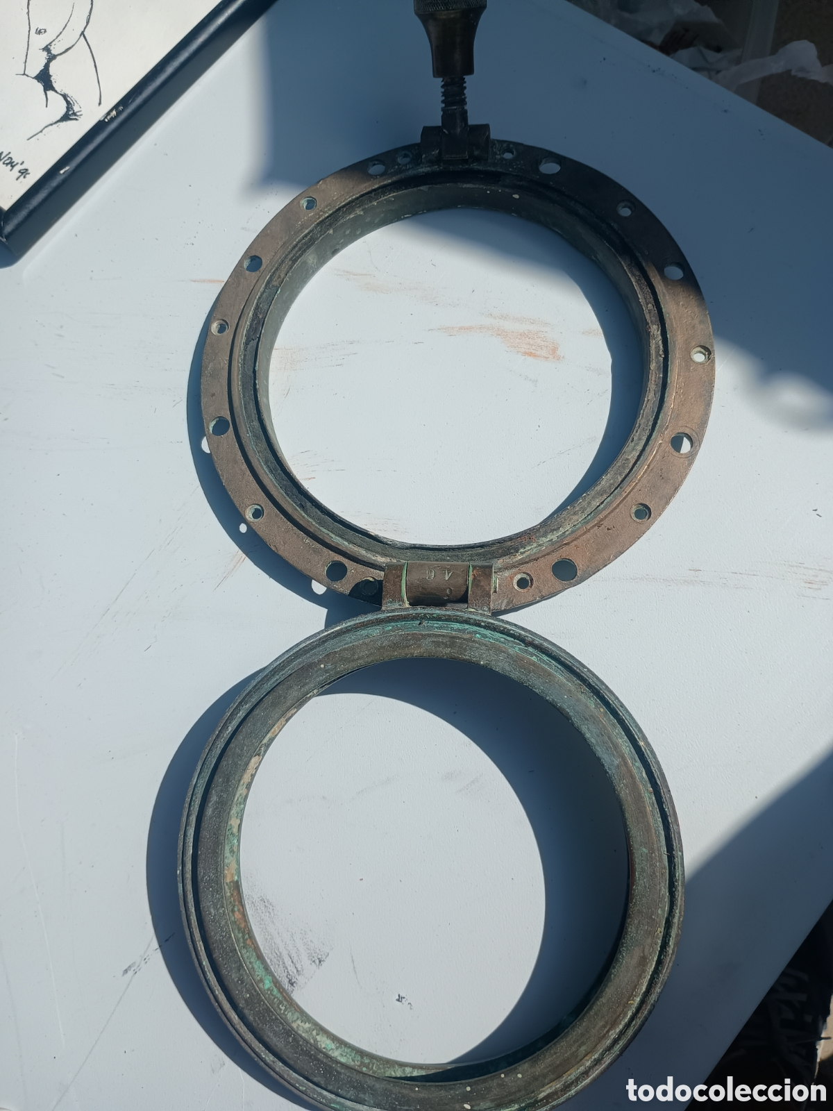 Antig&uuml;edades: Ojo de buey barco bronce - Foto 5