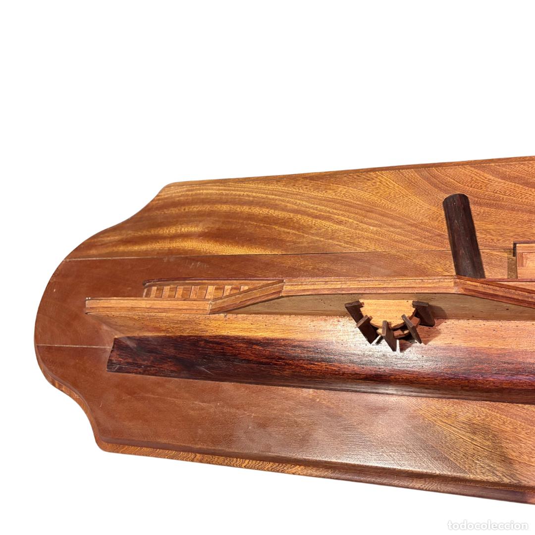 Antig&uuml;edades: Medio casco de barco en metopa de madera 115 cm - Foto 5