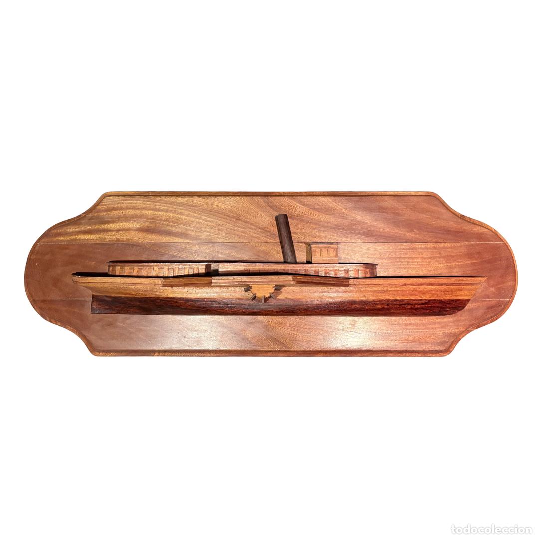Antig&uuml;edades: Medio casco de barco en metopa de madera 115 cm - Foto 6