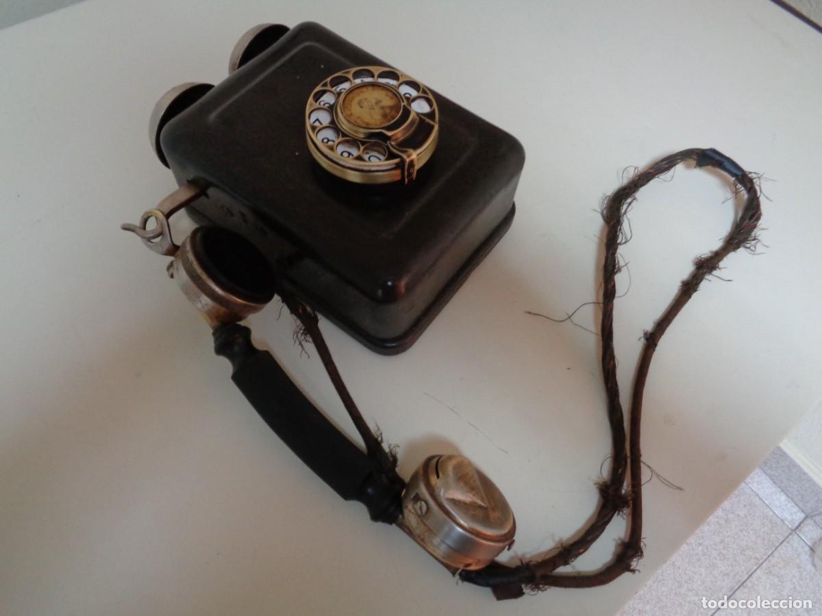 Tel&eacute;fonos: telefono de pared principios siglo XX de telefonica, entero