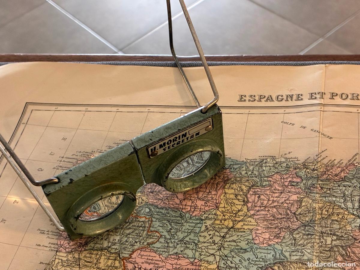 Antig&uuml;edades: Lentes lupa lector de mapas marca H. Morin Secretan pueden ser de uso militar bien conservados