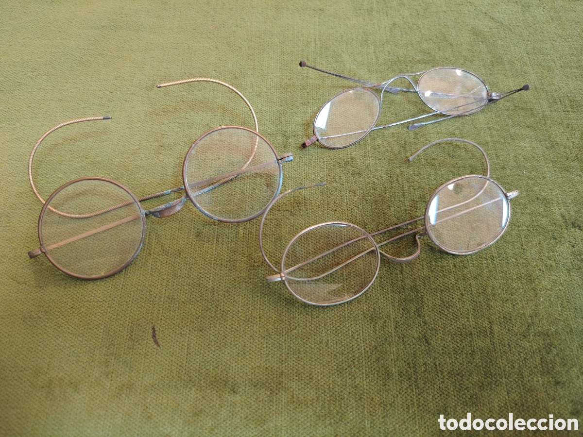Antig&uuml;edades: LOTE DE 3 GAFAS ANTIGUAS DE VISTA VARIOS TAMA&Ntilde;OS Y MODELOS