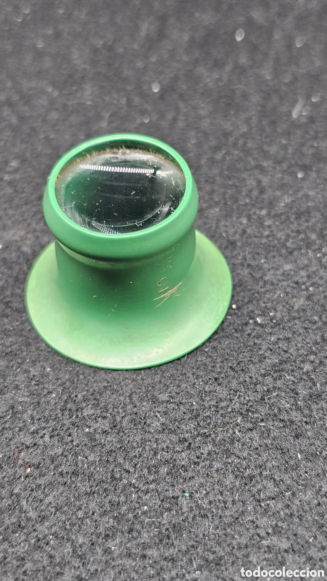 Antig&uuml;edades: lupa de relojero verde de la marca Sternkreuz (fabricaci&oacute;n alemana)