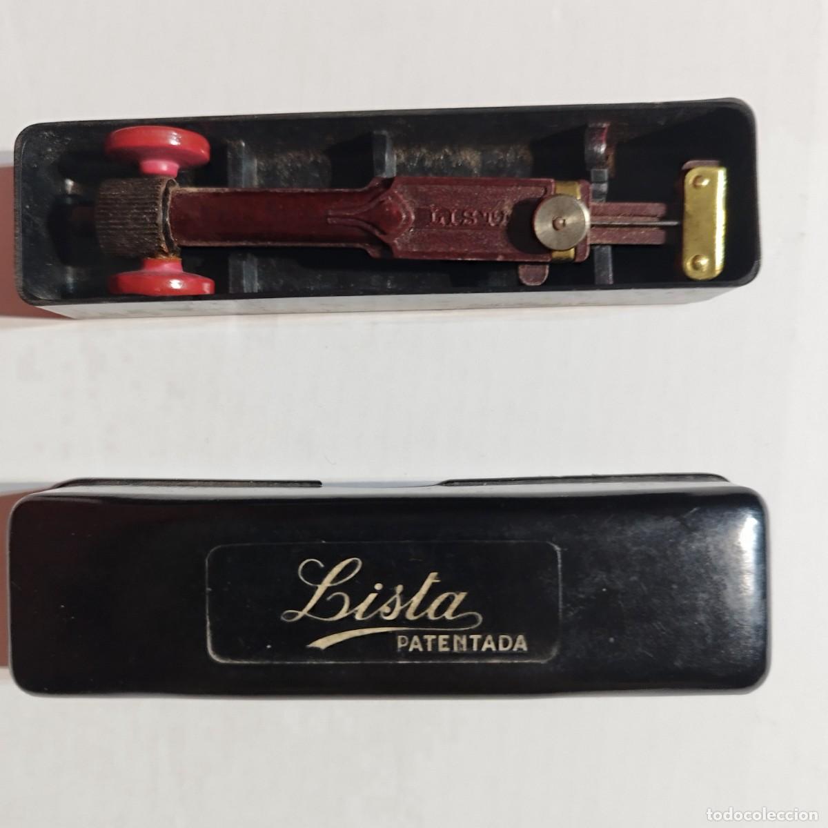 Antig&uuml;edades: ARREGLAMEDIAS MAQUINITA BAQUELITA MARCA LISTA - INCLUYE TUBO PORTAGUJAS CRISTAL Y CAJA ORIGINAL -