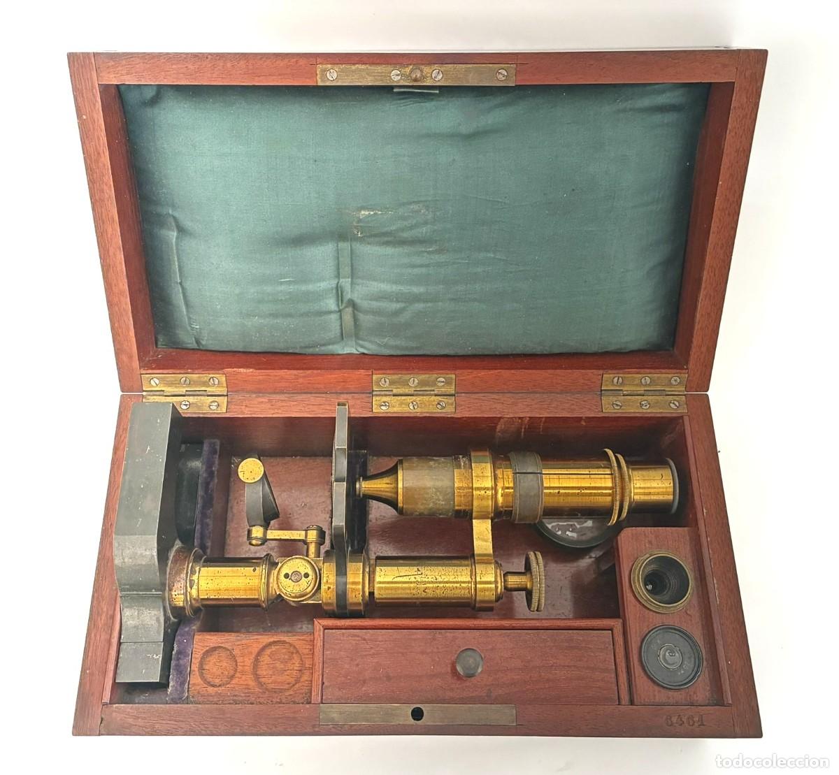 Antig&uuml;edades: Microscopio antiguo franc&eacute;s Hartnack (c.1866) - Foto 2