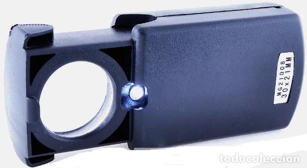 Antig&uuml;edades: Lupa LED 30X, 30x21mm Sellos Monedas Insectos Relojero Joyas