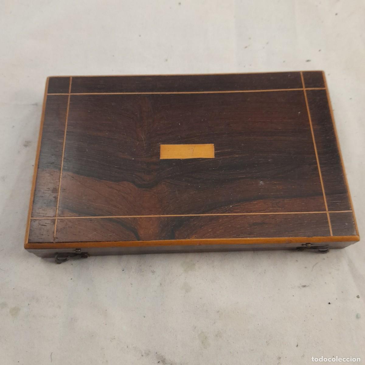 Antig&uuml;edades: CAJA DE COMPASES DE MADERA DE PALISANDRO - Foto 3