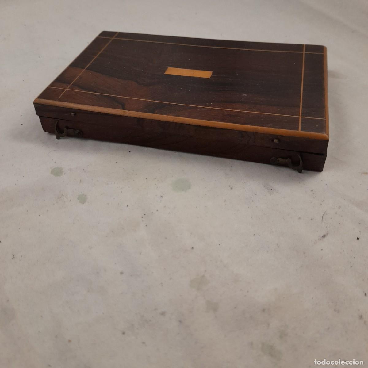 Antig&uuml;edades: CAJA DE COMPASES DE MADERA DE PALISANDRO - Foto 4