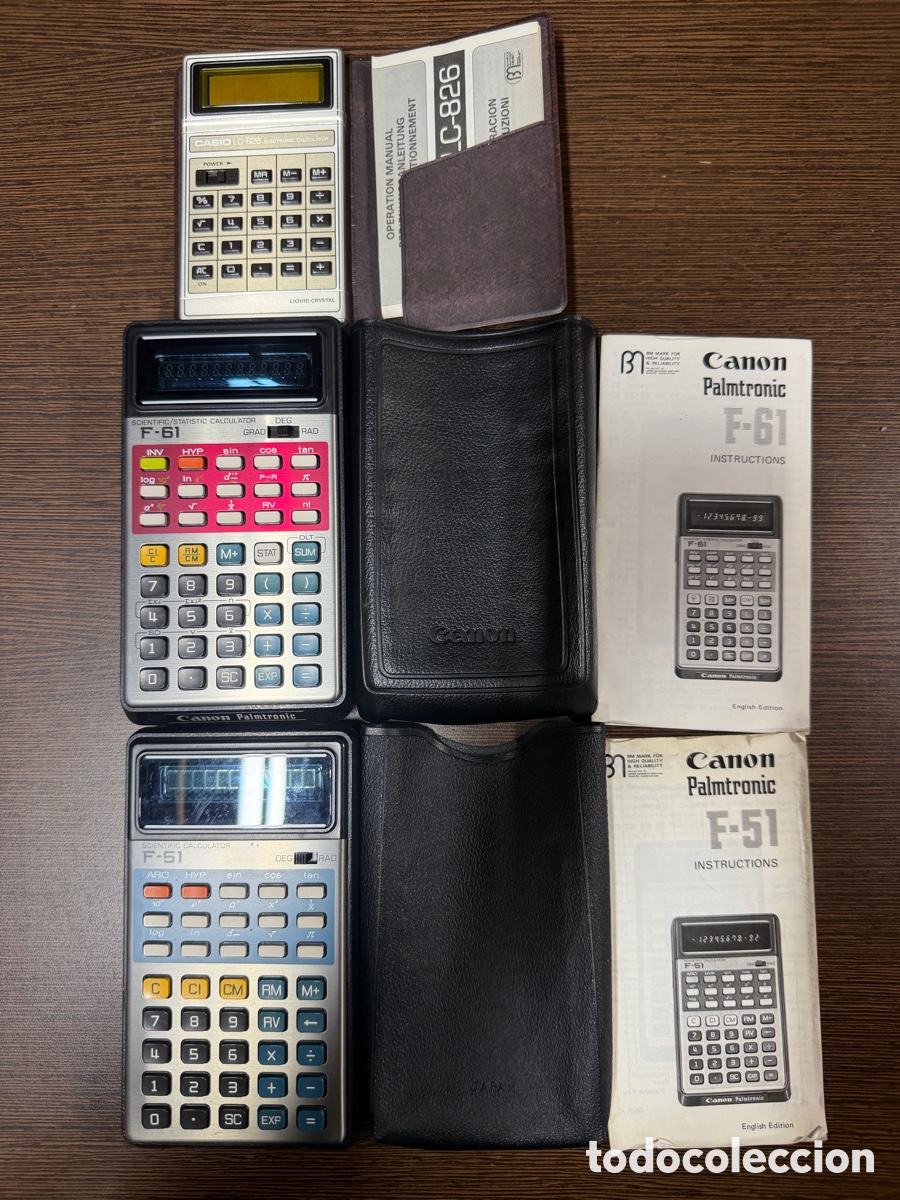 Antig&uuml;edades: Lote 3 Calculadoras: Canon F-61, F-51 y Casio
