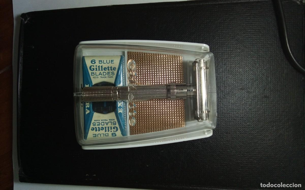 Antig&uuml;edades: Maquinilla Gillette Slim Adjustable G3 (1961) Set Completo NOS - Nueva Sin Usar