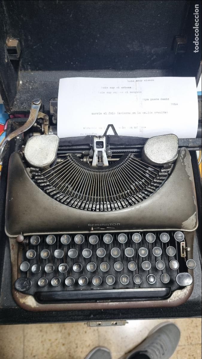 Antig&uuml;edades: M&aacute;quina de escribir Remington Rand De Luxe Model 5 a&ntilde;os 40 &ndash; Funciona + malet&iacute;n original