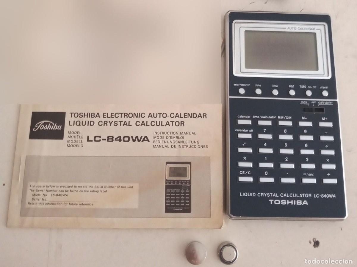 Antig&uuml;edades: Calculadora Vintage Toshiba LC-840WA con Manual Original